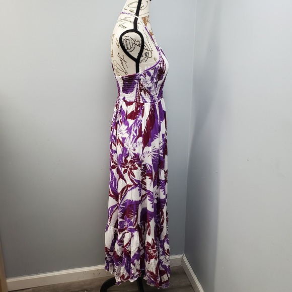 Free People Fit & Flare Dress Womens M Multi Smocked Chest Halter Neck Backless - Picture 11 of 11